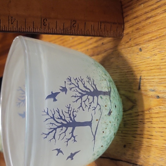 Kjell Engman October Kosta Boda Swedish Artistic Glass Bowl with Tree Design - Picture 6 of 7